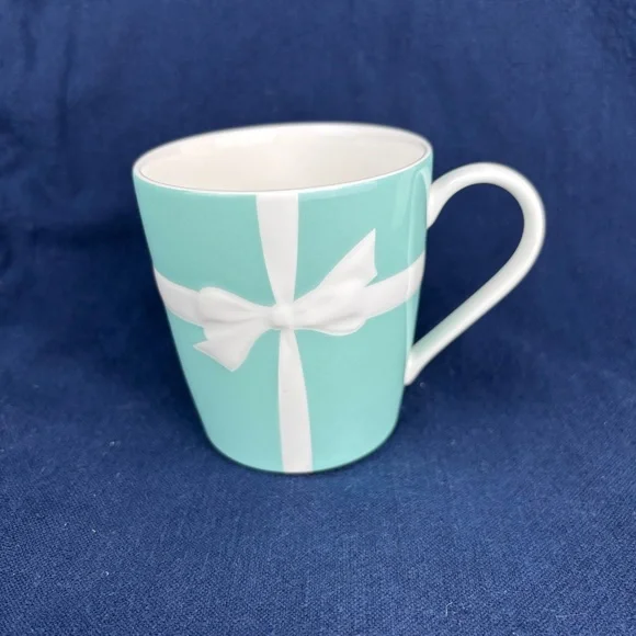 Tiffany & Co Blue & White Bow Coffee / Tea Cup Perfect Gift Mother’s Day - Picture 1 of 6